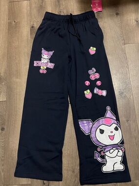 Hello Kitty Kuromi Graphic Jogger Pants Size Large New